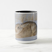 R5 Katoen konijn in sneeuw Mok (Midden)