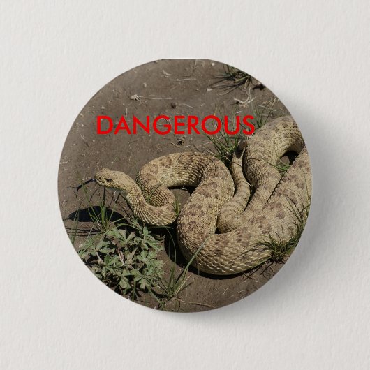 R6 Prairie Rattlesnake Ronde Button 5,7 Cm (Voorkant)