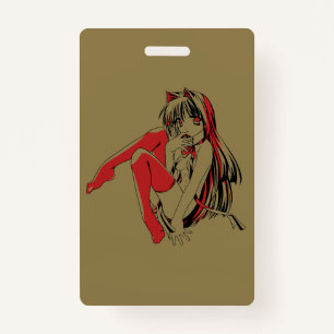R & B Manga, Neko Catgirl Furry Loli Anime Badge