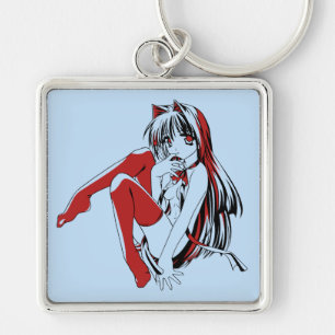 R & B Manga, Neko Catgirl Furry Loli Anime Sleutelhanger