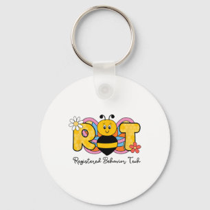 R BEE T Geregistreerd Gedrag Technicus RBT Floral Sleutelhanger