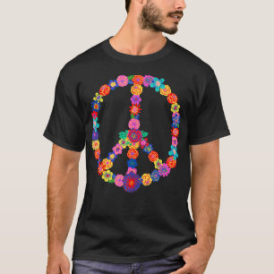 r Bloemen 60s 70s Hippie Kostuum Kleurrijke Bloeme T-shirt
