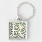 R Bloemig Monogram Sleutelhanger (Voorkant)