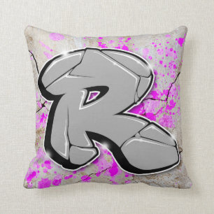 R - Coussin de graffiti