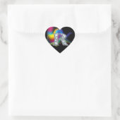 "R" Diamond Bling on Rainbow Swirl Heart Sticker (Tas)