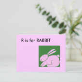 "R" est pour Lapin Carte Flash Alphabet (Debout devant)
