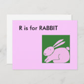 "R" est pour Lapin Carte Flash Alphabet (Devant / Derrière)