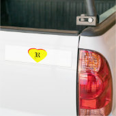 "R" Hart Geel Rood Bruiloftsuitnodiging Het MUSEUM Bumpersticker (Op Truck)