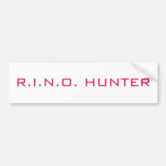R.I.N.O. HUNTER BUMPERSTICKER (Voorkant)