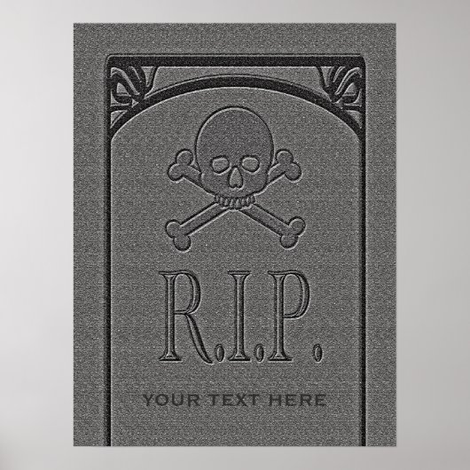 R.I.P. Custom Name Gravestone Halloween Props Poster (Voorkant)