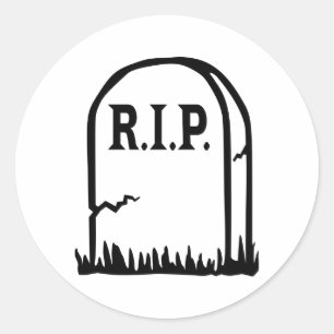 R.I.P. - Grafsteen Ronde Sticker