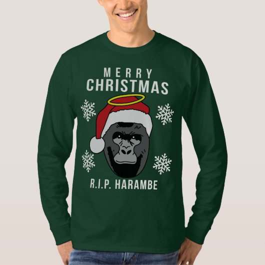 R.I.P. Harambe Ugly KerstSweater T-shirt (Voorkant)