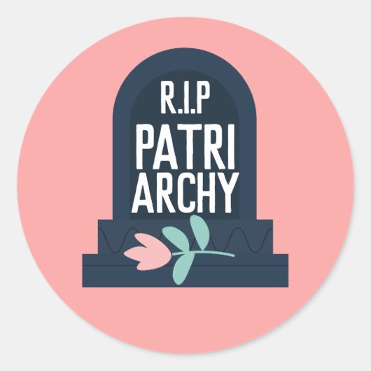 "R.I.P. Patriarchaat" Ronde Sticker (Voorkant)