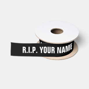 R.I.P. Repose en Paix ruban personnalisé en satin