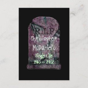 "R.I.P Single Life" — Bachelor Party Kaart