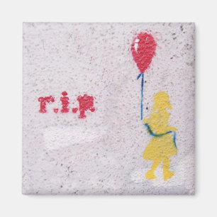 r.i.p. sjabloon : meisje met de rode ballon magneet