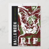 R.I.P. Ziektedood met Wings Gothic Halloween party Kaart (Voorkant)