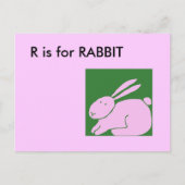 "R" is voor Rabbit Alphabet Flashcard Briefkaart (Voorkant)