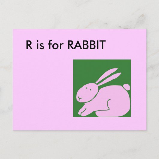 "R" is voor Rabbit Alphabet Flashcard Briefkaart (Voorkant)