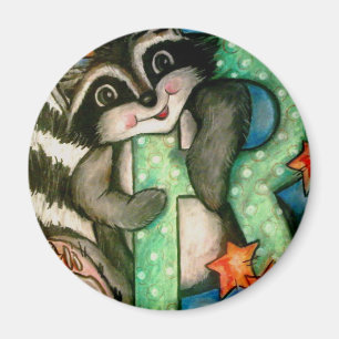 R is voor Raccoon Magneet
