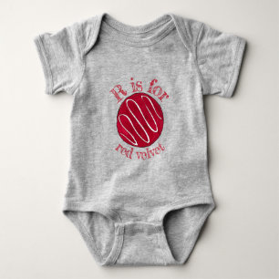 R is voor Red Velvet Cookie Dessert Baking Foodie Romper