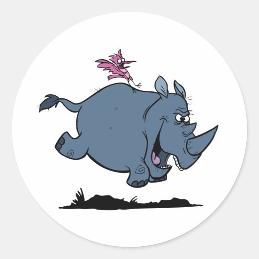 R is voor Rhino Ronde Sticker (Voorkant)