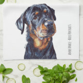R is voor Rottweiler Theedoek (Gevouwen)