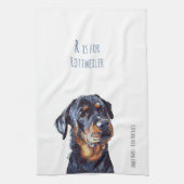 R is voor Rottweiler Theedoek (Verticaal)