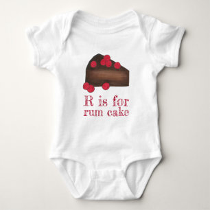 R is voor RUM CAKE Jamaican Cake Slice ABCs Romper