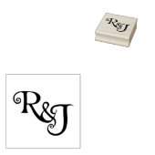 R&J Monogram bruiloft Rubberstempel (Gestempeld)