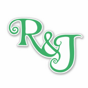 R&J Monogram bruiloft Sticker