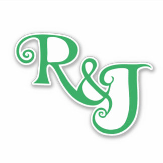 R&J Monogram bruiloft Sticker