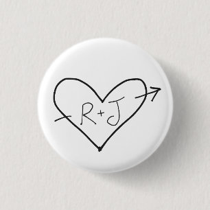 R+J Romeo en Julia-pin Ronde Button 3,2 Cm