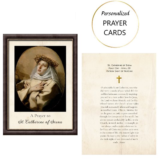 R.K. gebedskaart Heilige Catharina van Siena Plaatskaartje
