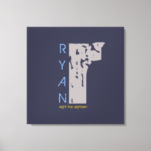 R Knuppel Mitzvah van de Bar van het Monogram de Canvas Afdruk