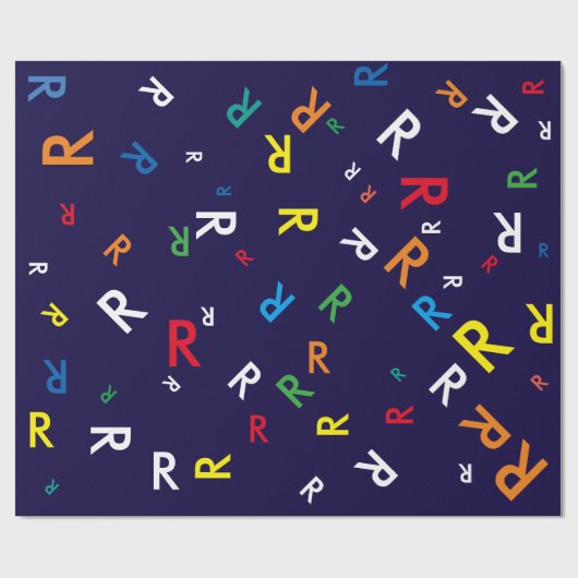 R letter aangepaste naam-initiaal kleurrijk cadeaupapier (Vlak)