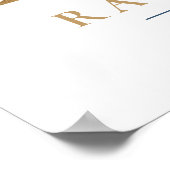 R Letter Monogram Naam Marsala Bloemenkwekerij Poster (Hoek)