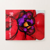 R - Lit rouge pour le puzzle d'art d'alphabet d'or (Horizontal)