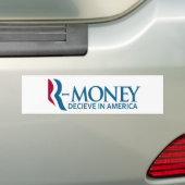 R-Money (Anti-Romney) Bumpersticker (Op auto)