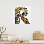 R Monogram Creëer Uw Eigen 8 Aangepaste Foto Colla Poster (Keuken)