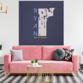 R Monogram Initiaal Bar Bat Mitzvah Inlogbord Canvas Afdruk (Insitu (Woonkamer))