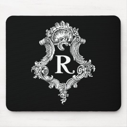 R Monogram Initiaal Muismat (Voorkant)