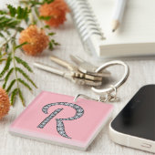 R monogram sleutelhanger (Voorkant Rechts)