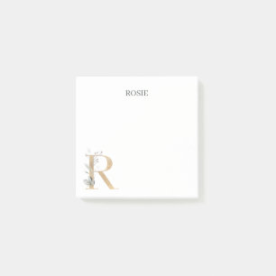 R Monogramme Floral Post-it Notes