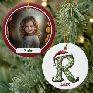 R Ornement de Noël Monogramme personnalisé