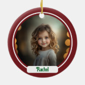 R Ornement de Noël Monogramme personnalisé (Dos)