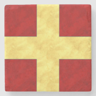 R Romeo Waterverf Nautical Signal Maritime Vlag Stenen Onderzetter