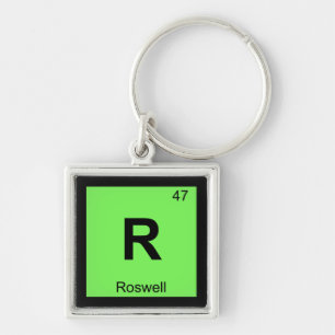 R - Roswell New Mexico Scheikunde Periodiek Systee Sleutelhanger