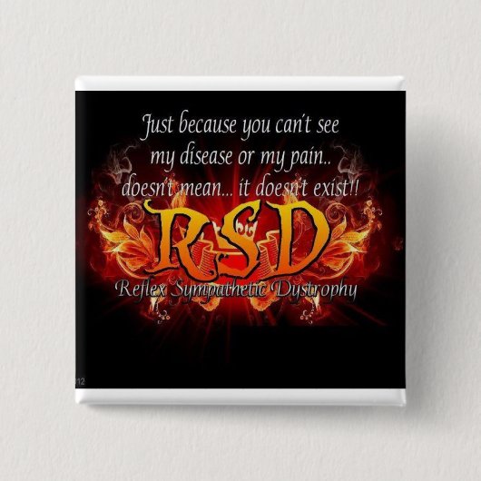 R S D-bewustmakingsknop Vierkante Button 5,1 Cm (Voorkant)