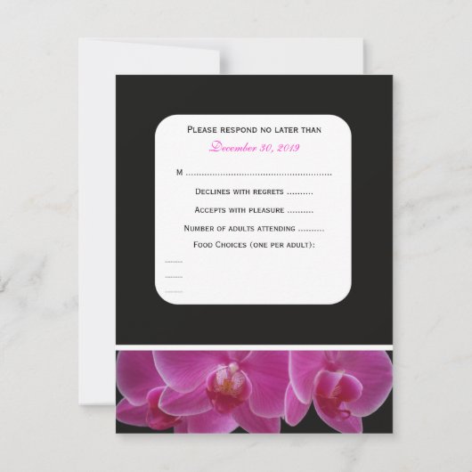 R.S.V.P. avec invitation au menu pour 5 Invitation (Dos)